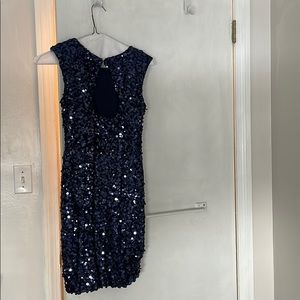 Navy blue sequin cocktail dress. Size small